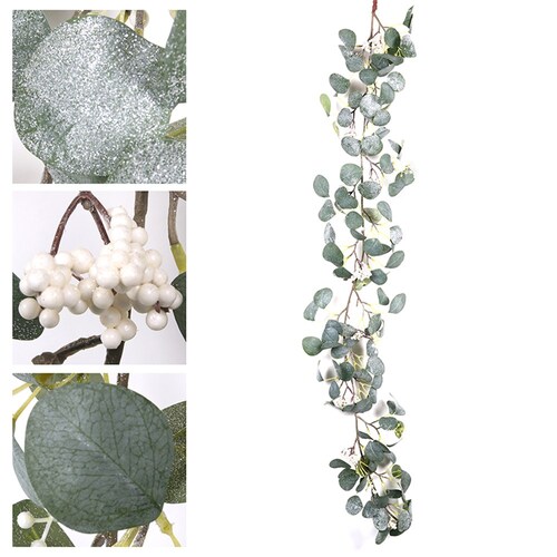 130cm Artificial Vine Garland Wedding Christmas Eucalyptus White Berries