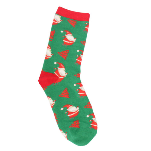 FIL Kids Christmas Socks Cotton Unisex Santa Claus Xmas Gift Holiday Girl Boy - Santa/Red Green