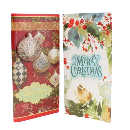 6x Christmas Xmas 3D Premium Greeting Cards w Envelopes Glitter Foil Design:I