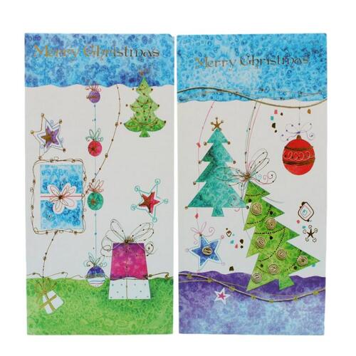 12x Christmas Card for Money Gift Card Checks Voucher Xmas Art 18x9cm [Design: B]