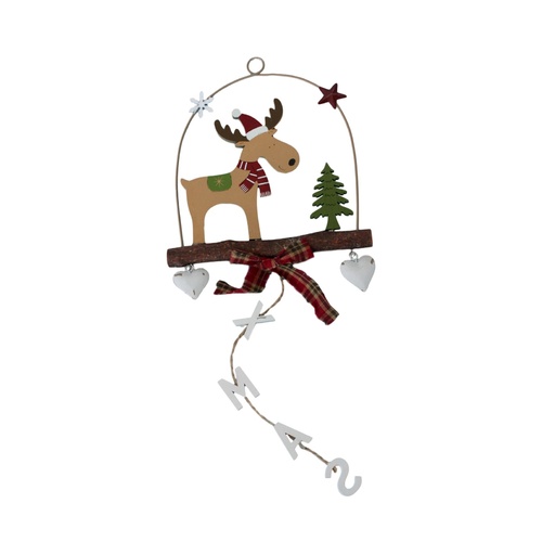 Christmas Hanging Ornament Reindeer Santa XMAS Wall Door Decoration 16x39cm [Design: Reindeer]