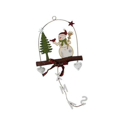 Christmas Hanging Ornament Reindeer Santa XMAS Wall Door Decoration 16x39cm [Design: Snowman]