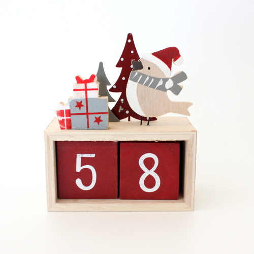 Christmas Countdown Advent Block Calendar Days Sleeps Until XMAS Kids – Birds [Design: A]