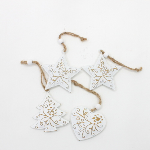 4x Christmas White Metal Tree Ornament Hanging XMAS Decoration Tree Star B 