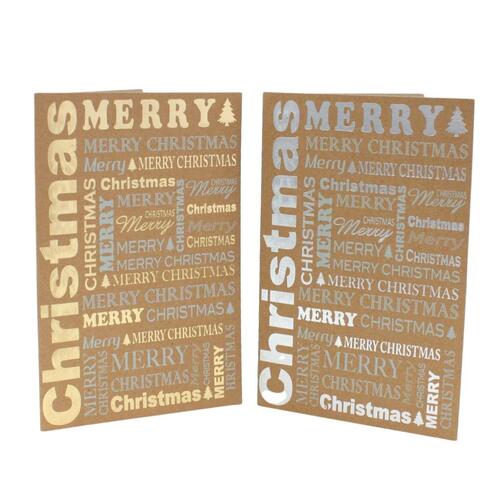 10x Christmas Xmas Greeting Cards & Envelopes w Gold Foil High Quality [Design: N]