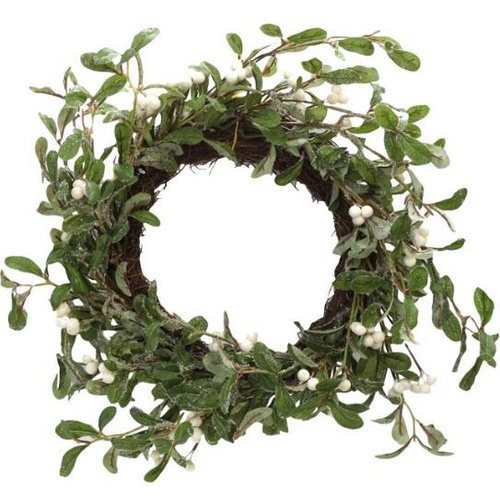 31cm Christmas Wreath Mistletoe Leaves White Berries Xmas Table Door Decor 12"