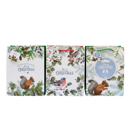 12x Christmas Gift Bags Cardboard Paper Bags w Foil S M L XL Bottle High Quality [Size: S] [Design: Q]