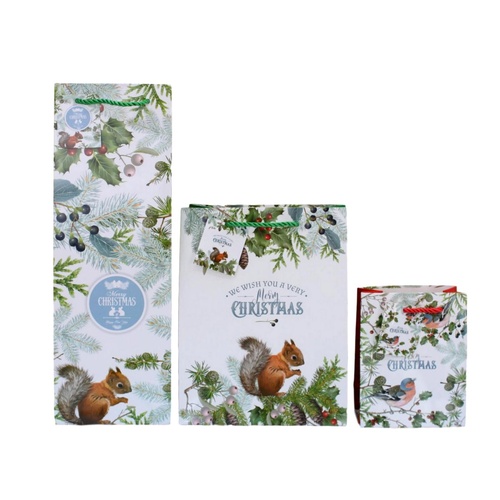 12x Christmas Gift Bags 5 sizes S M L XL Bottle Premium High Quality [Size: Bottle] [Design: Q]