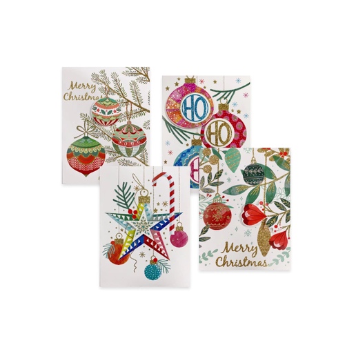 12x Christmas Xmas 3D Premium Greeting Cards w Envelopes Glitter Foil [Design: C]