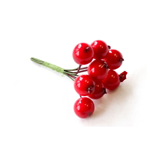 Xmas Christmas Wreath Artificial Mini Red Berry Picks Home Decoration Craft [Design: 1 × Berry Pick]