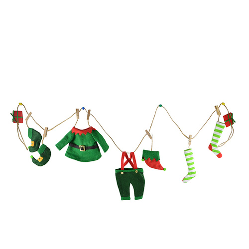 140cm Christmas Elf Washing Clothesline Garland Bunting Wall Window Decoration