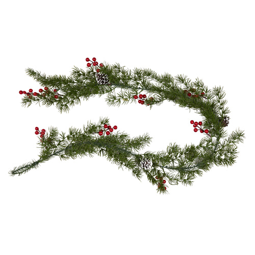 155cm Artificial Vine Garland Christmas Table Decor Pine Leaves Red Berries
