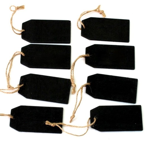 8x Wooden Blackboard Chalk Board Christmas Gift Tags Tree Ornament Craft XMAS