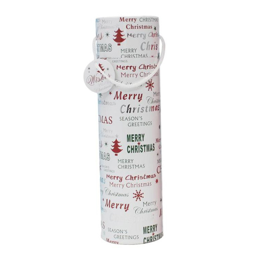 4x Christmas Xmas Red White Wine Bottle Tubes Gift Wrap Cardboard 33cm [Design: A]