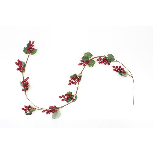 Christmas Red Holly Berry Garland Home Table Centrepiece Mantle Decoration 160cm