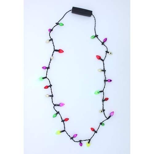 Christmas Light Up Flashing Necklace Xmas Costume Party Blinking