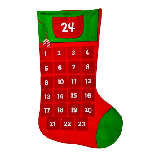 Christmas  Xmas Advent Hanging Calendar Countdown Jumbo Stocking Tree Wall Décor [Design: A]