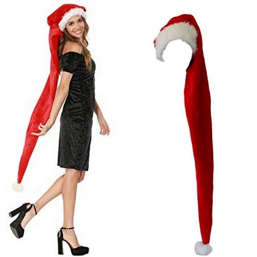Christmas Super Long Santa Adults Unisex Hat Xmas Costume Party Dress Up Cap