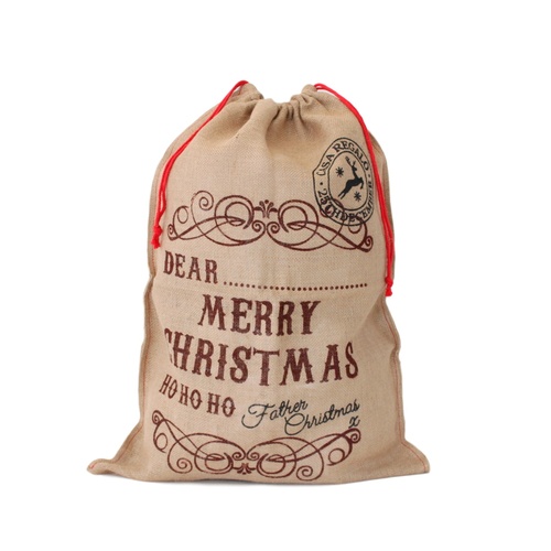 Christmas XMAS Large Jumbo Hessian Santa Sack Children Gifts Stocking Bag [Design: 50x70cm Dear…]