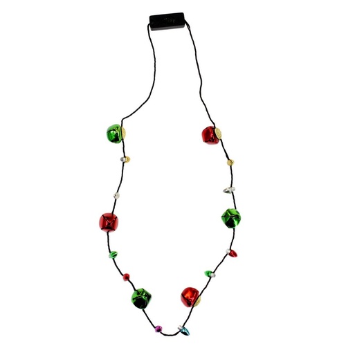 Christmas Light Up Necklace Flashing LED Xmas Costume Party Blinking Costume [Design: Bells]