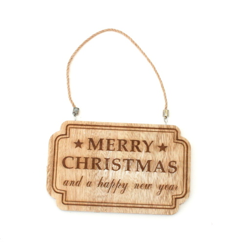 XMAS Wooden MDF Merry Christmas Sign Plaque Traditional  [Design: Traditional]