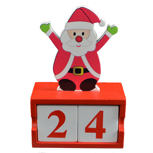 Christmas XMAS Wooden Santa Fox Dice Countdown Calendar Decoration Children [Design: Santa]
