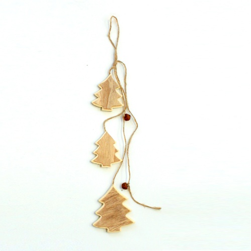 Christmas Wooden Door Hanger Swag Decoration Angels Stars Trees w Twine [Design: Trees]