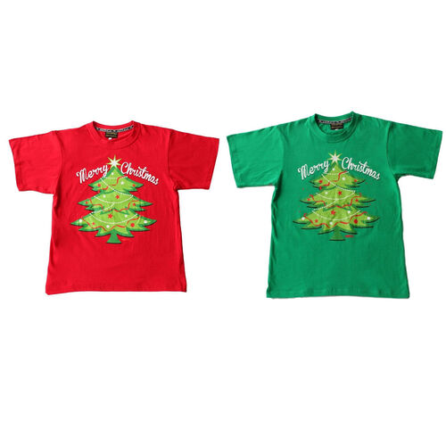Adult Mens Womens Christmas Xmas T Shirt Unisex Tee 100% Cotton Red Green NEW B [Size: XS] [Design: Tree] [Colour: Red]
