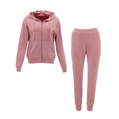 FIL Womens Zip Ultra Stretch Smooth Jogger Tracksuit 2pc Set Hoodie Loungewear Track Pants [Size: 8] [Colour: Rust]