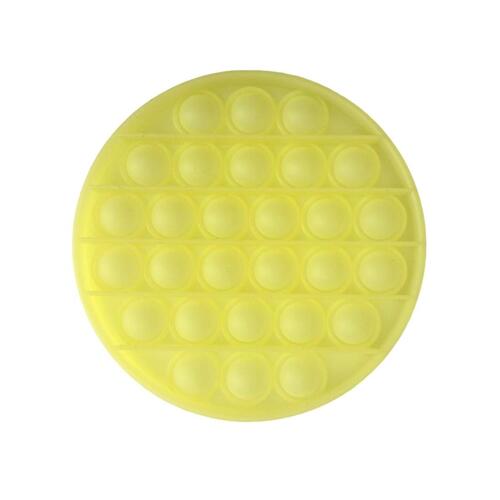 Pop Its Push It Pop Bubble Fidget Toy Sensory Stress Relief Tiktok Game Gift [Design: Glow-in-dark Round - Yellow]