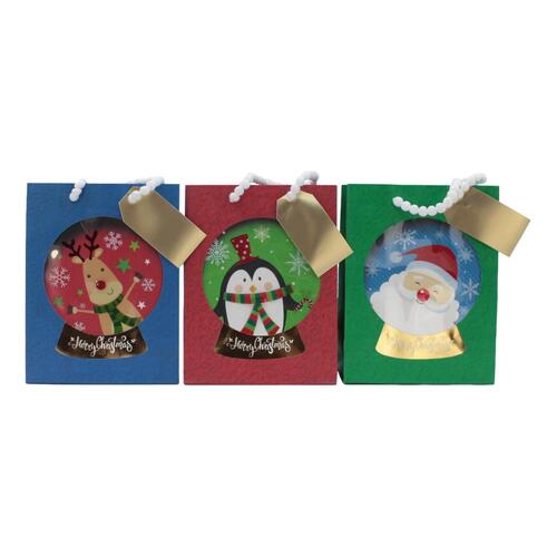 12x Christmas XMAS Gift Bags Cardboard Paper Bags w Foil S M Bottle [S] [Size: M]