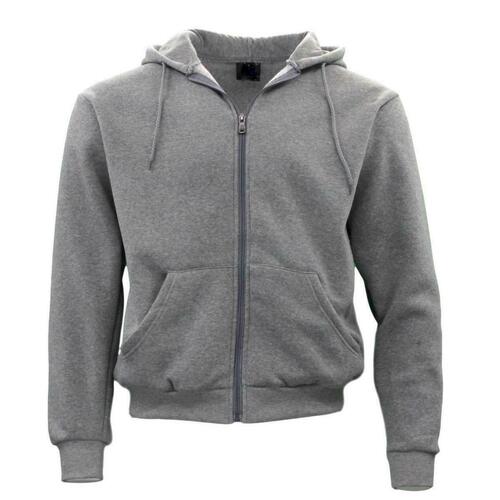 Adult Unisex Zip Up Hoodie w Fleece Hooded Jumper Plain - Grey [Size: S]