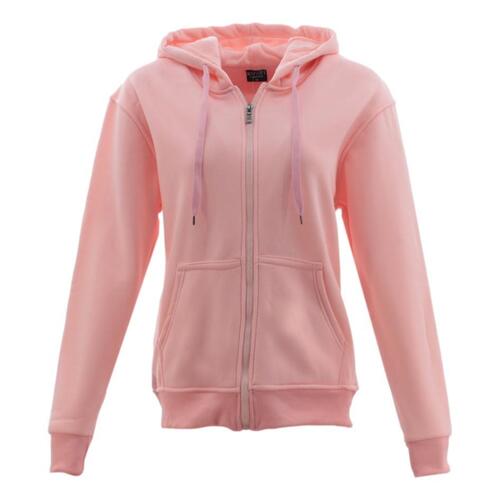 Adult Unisex Zip Up Hoodie w Fleece Hooded Jumper Plain - Light Pink [Size: XS]
