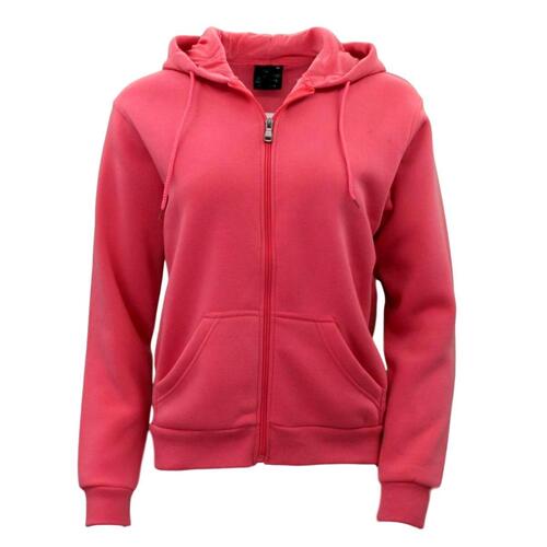 Adult Unisex Zip Up Hoodie w Fleece Hooded Jumper Plain - Pink [Size: 3XL]