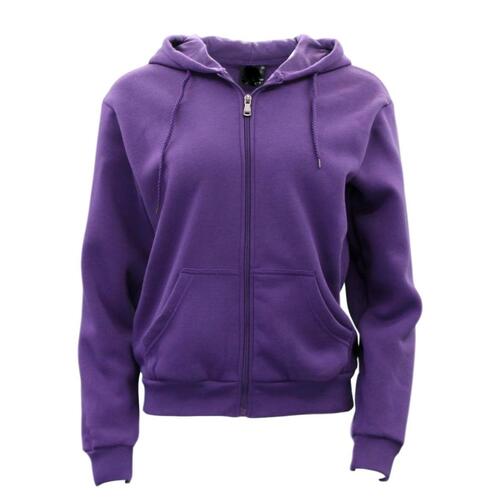 Adult Unisex Zip Up Hoodie w Fleece Hooded Jumper Plain - Purple [Size: S]