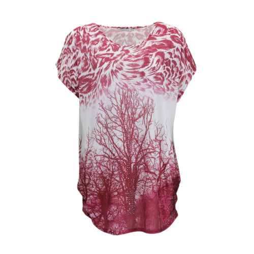 FIL Women's Short Sleeve Loose Fit Tunic Top - B [Size: 10/12]