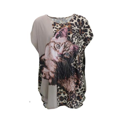 FIL Women's Short Sleeve Loose Fit Tunic Top - H [Size: 10/12]