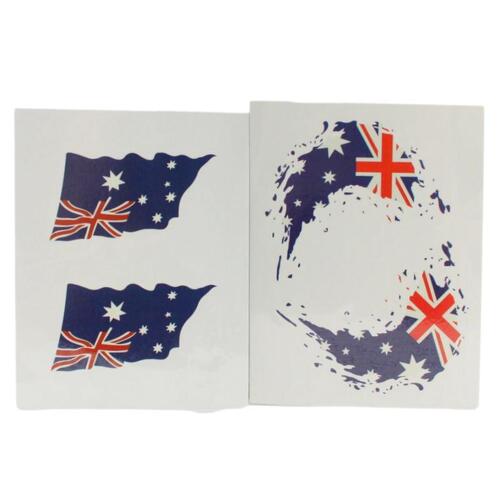 FIL Australia Day Flag Tattoo Temporary Sticker Australian Map Tats - A