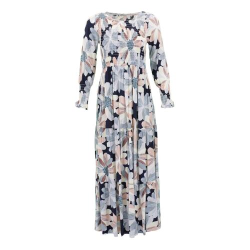 FIL Women's Shirred Summer Dress w Pockets - B