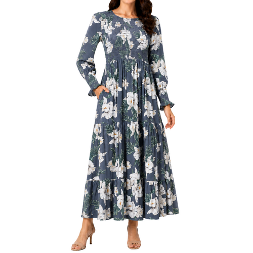 FIL Women's Shirred Summer Dress w Pockets - C [Size: 12]