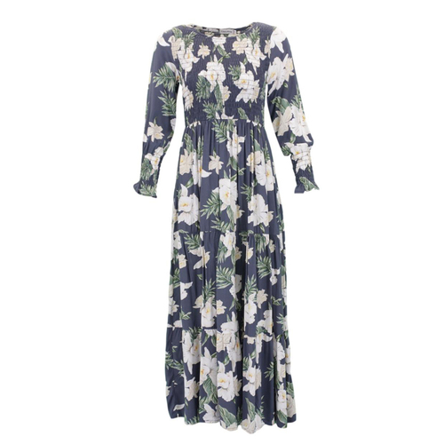 FIL Women's Shirred Summer Dress w Pockets - C