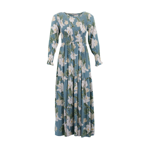 FIL Women's Shirred Summer Dress w Pockets - F