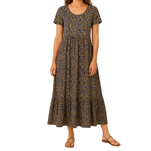 FIL Women's Short Sleeve Maxi Summer Dress - F [Size: 8]