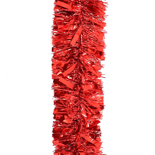 12m Christmas Tinsel Garland (4m x3) - Metallic Mixed_Red