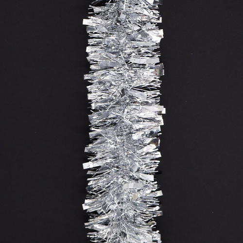 12m Christmas Tinsel Garland (4m x3) - Metallic Mixed_Silver