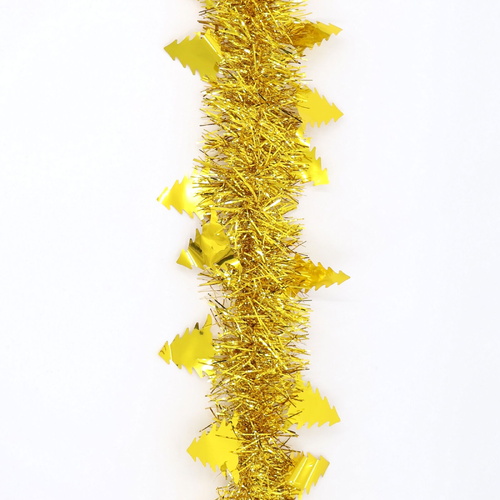 12m Christmas Tinsel Garland Extra Wide (4m x3) - Metallic Trees_Gold