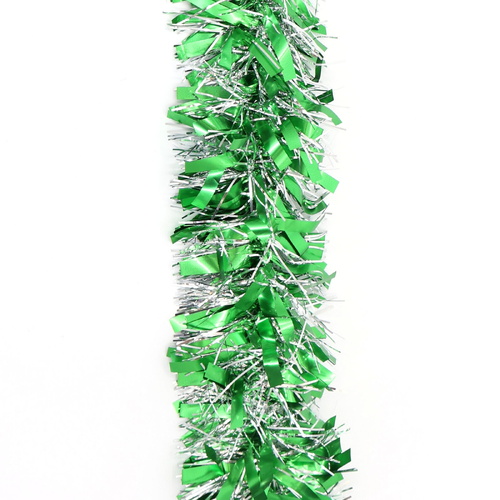 12m Christmas Tinsel Garland Extra Wide (4m x3) - Matt Mixed_Green