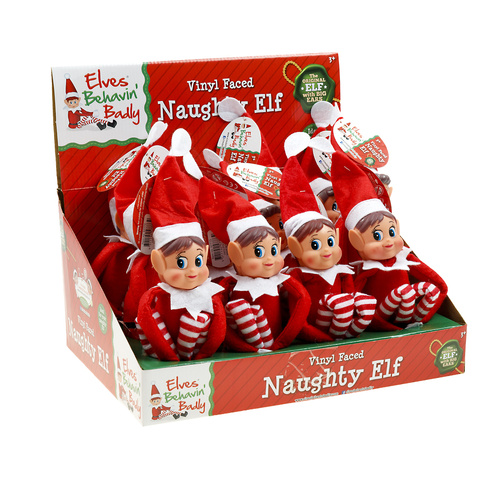 Christmas Elves Behaving Badly Elf Naughty Plush Toy Girl Xmas Decor