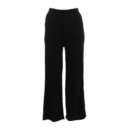 FIL Women's Pleated Palazzo Pants - Black (Full length) [Size: 8]