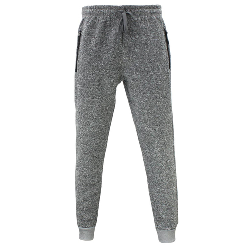 FIL Adult Men's Track Pants Zipped Pockets Cuffed - Light Grey Marle [Size: 2XL]